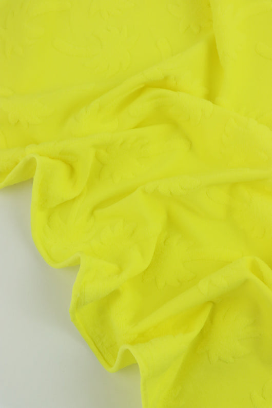 Lemongrass Palm Jacquard Poly Spandex | Designer Deadstock
