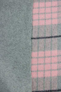 Pink/Gray/Black Plaid Melton Double Weave Wool | By The Half Yard