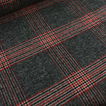 Load image into Gallery viewer, Black/White/Red Plaid Melton Double Weave Wool | By The Half Yard
