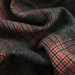 Load image into Gallery viewer, Black/White/Red Plaid Melton Double Weave Wool | By The Half Yard
