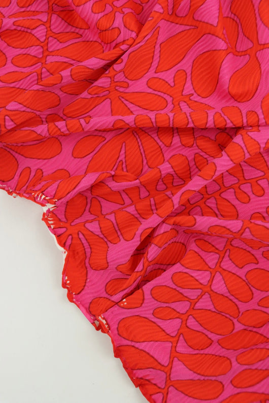 Fuchsia & Poppy Sea Dreamer Nylon Spandex | Designer Deadstock