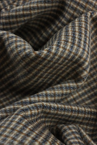 Denim/Linen/Cinnamon Box Plaid Melton Double Weave Wool | By The Half Yard