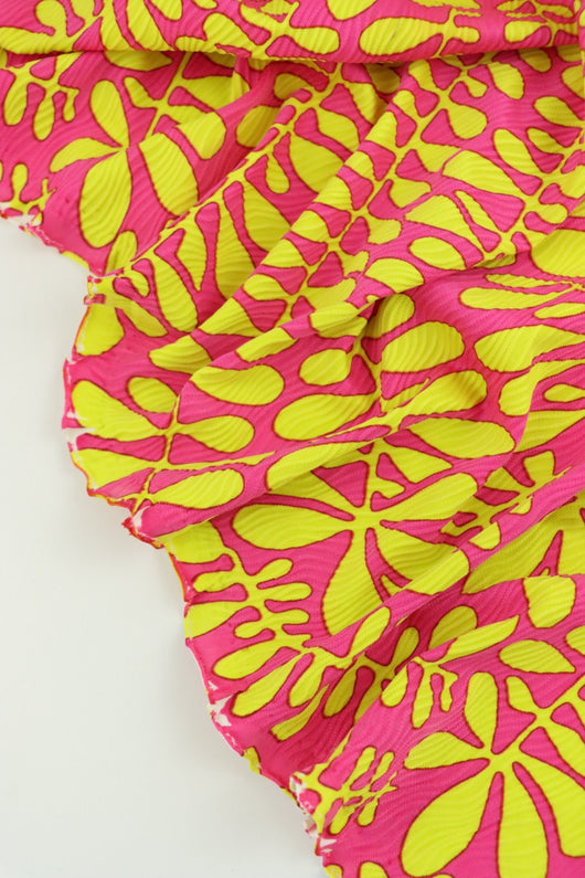 Venus Pink & Lemongrass Sea Dreamer Nylon Spandex | Designer Deadstock