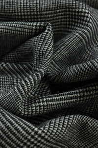 Black & White Houndstooth Melton Double Weave Wool | By The Half Yard