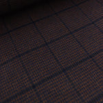 Load image into Gallery viewer, Gingerbread &amp; Navy Plaid Melton Double Weave Wool | By The Half Yard
