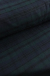 Hunter/Navy/Black Plaid Melton Double Weave Wool | By The Half Yard