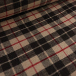 Load image into Gallery viewer, Sand/Black/Red Plaid Melton Double Weave Wool | By The Half Yard
