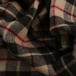 Load image into Gallery viewer, Sand/Black/Red Plaid Melton Double Weave Wool | By The Half Yard
