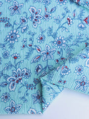 Load image into Gallery viewer, Aqua Crinkle Floral Knit