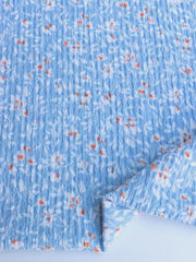 Load image into Gallery viewer, Blue Crinkle Floral Knit
