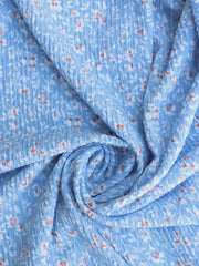 Load image into Gallery viewer, Blue Crinkle Floral Knit