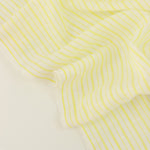 Load image into Gallery viewer, Butter &amp; White Textured Vertical Stripe Rayon | Designer Deadstock
