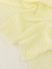 Load image into Gallery viewer, Butter &amp; White Textured Vertical Stripe Rayon | Designer Deadstock
