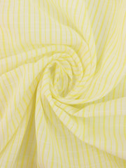 Load image into Gallery viewer, Butter &amp; White Textured Vertical Stripe Rayon | Designer Deadstock
