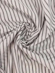 Load image into Gallery viewer, White/Ice Pink/Black Stripe Cotton Shirting | Designer Deadstock
