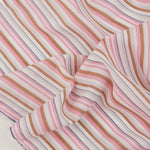 Load image into Gallery viewer, Rust/Pink/Denim Stripe Cotton Shirting | Designer Deadstock
