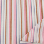 Load image into Gallery viewer, Rust/Pink/Denim Stripe Cotton Shirting | Designer Deadstock
