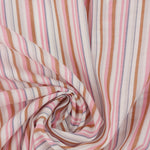 Load image into Gallery viewer, Rust/Pink/Denim Stripe Cotton Shirting | Designer Deadstock

