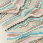 Load image into Gallery viewer, Blues/Pinks/Beiges Horizontal Stripe Cotton Shirting | Designer Deadstock
