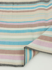 Load image into Gallery viewer, Blues/Pinks/Beiges Horizontal Stripe Cotton Shirting | Designer Deadstock
