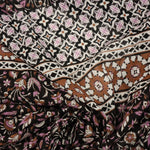 Load image into Gallery viewer, By The Panel Purple &amp; Brown Floral on Black Cotton Organza | Designer Deadstock
