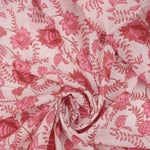Load image into Gallery viewer, By The Panel | Red, Taffy &amp; White Floral &amp; Stripe Rayon Organza
