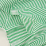 Load image into Gallery viewer, Green &amp; White Mini Stripe Cotton Shirting | Designer Deadstock
