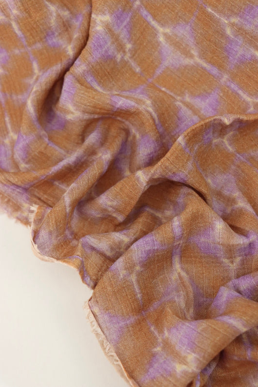 Chai & Lavender Starstruck Shibori Cotton Gauze | Designer Deadstock