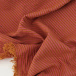 Load image into Gallery viewer, Terracotta &amp; Camel Stripe Cotton Gauze | Designer Deadstock
