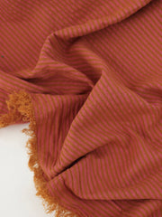 Load image into Gallery viewer, Terracotta &amp; Camel Stripe Cotton Gauze | Designer Deadstock
