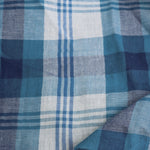 Load image into Gallery viewer, Denim &amp; Navy Plaid Cotton Double Gauze  | Designer Deadstock
