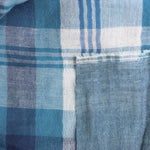 Load image into Gallery viewer, Denim &amp; Navy Plaid Cotton Double Gauze  | Designer Deadstock
