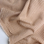 Load image into Gallery viewer, Latte &amp; Peanut Stripe Cotton Gauze | Designer Deadstock
