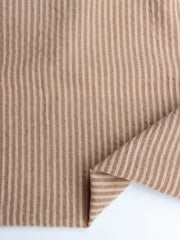 Load image into Gallery viewer, Latte &amp; Peanut Stripe Cotton Gauze | Designer Deadstock