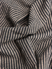 Load image into Gallery viewer, Black &amp; Tan Stripe Cotton Gauze | Designer Deadstock