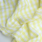 Load image into Gallery viewer, Yellow &amp; White Check Textured Cotton Shirting | Designer Deadstock
