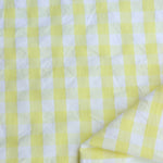 Load image into Gallery viewer, Yellow &amp; White Check Textured Cotton Shirting | Designer Deadstock
