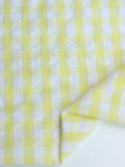 Load image into Gallery viewer, Yellow &amp; White Check Textured Cotton Shirting | Designer Deadstock