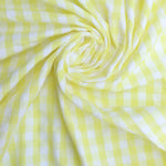 Load image into Gallery viewer, Yellow &amp; White Check Textured Cotton Shirting | Designer Deadstock
