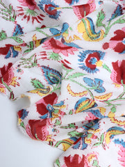 Load image into Gallery viewer, Red/Blue/Green/Yellow Paisley Cotton Organza | Designer Deadstock