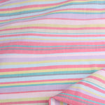 Load image into Gallery viewer, Bubblegum/Teal/Orchid Horizontal Stripe Cotton Shirting | Designer Deadstock
