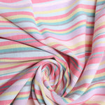 Load image into Gallery viewer, Bubblegum/Teal/Orchid Horizontal Stripe Cotton Shirting | Designer Deadstock
