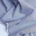 Load image into Gallery viewer, Soot &amp; White Mini 1/8" Stripe Cotton Shirting | Designer Deadstock
