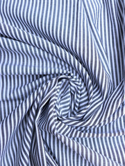 Load image into Gallery viewer, Soot &amp; White Mini 1/8" Stripe Cotton Shirting | Designer Deadstock