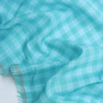 Load image into Gallery viewer, Turquoise Check Cotton Shirting | Designer Deadstock
