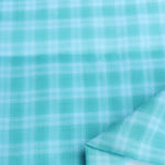 Load image into Gallery viewer, Turquoise Check Cotton Shirting | Designer Deadstock
