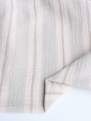 Load image into Gallery viewer, Faded Gray Stripes Cotton Double Gauze | Designer Deadstock