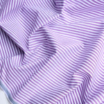 Load image into Gallery viewer, Purple &amp; White Mini 1/8" Stripe Cotton Shirting | Designer Deadstock
