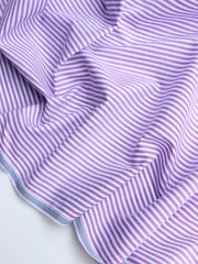 Load image into Gallery viewer, Purple &amp; White Mini 1/8" Stripe Cotton Shirting | Designer Deadstock