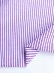 Load image into Gallery viewer, Purple &amp; White Mini 1/8" Stripe Cotton Shirting | Designer Deadstock